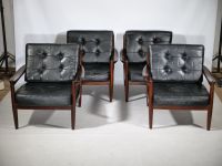 4x Mid-Century Teak Leder Lounge Sessel 60er Jahre Vintage Design Rheinland-Pfalz - Mainz Vorschau