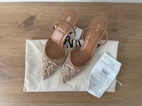 Zara Slingback mit Stilettoabsatz und Mesh-Detail mit Stickereien Nordrhein-Westfalen - Bergheim Vorschau