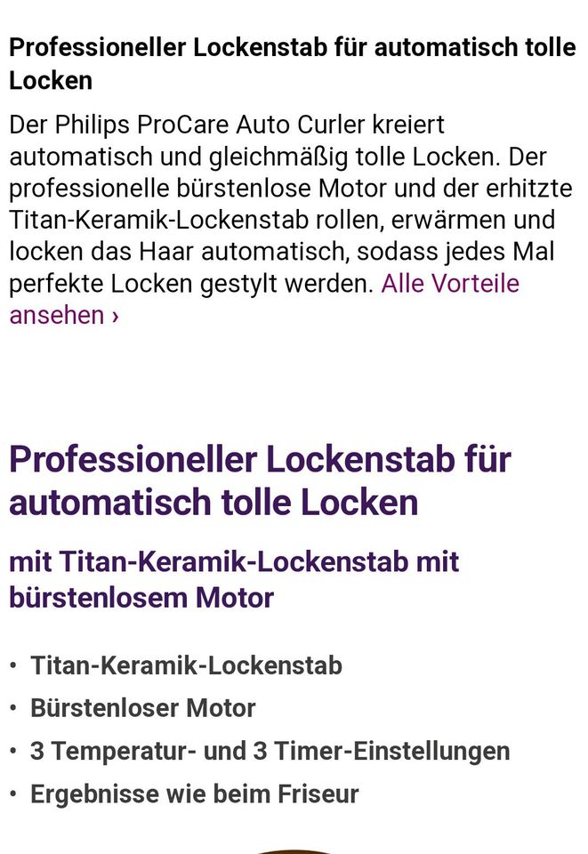 Lockenstab Philips ProCare Auto Curler in Maisach