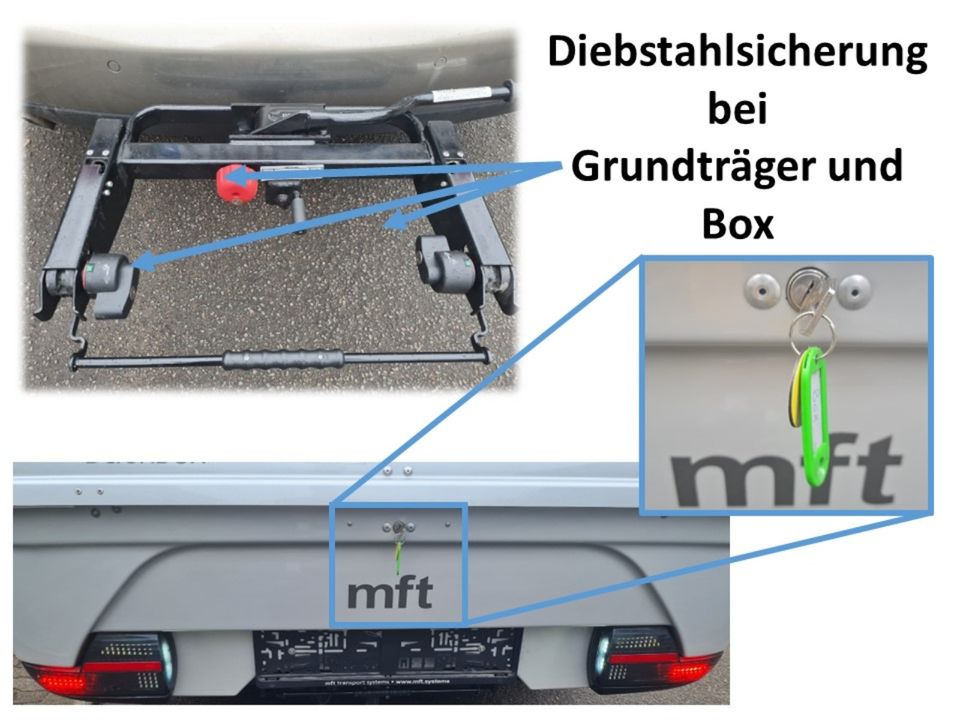 Heckbox MFT BackBox Transportbox für Anhängerkupplung zum Mieten in Zweibrücken