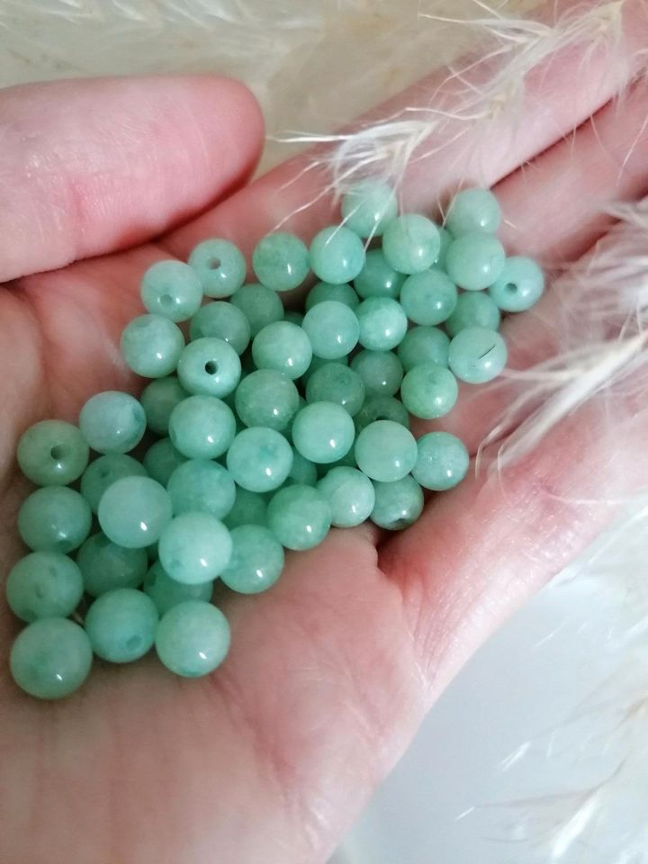 Edelstein Perlen Chalcedon 6mm - 10 Stück 2€ Farbe: Mintgrün in Bad Wimpfen