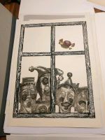 Große Lithographie Grafik Clown Karneval surreal Kunst Düsseldorf - Bilk Vorschau