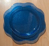 Teller Blau Glasteller Blumenform Blumenteller Deko Glasplatte Essen - Essen-Kray Vorschau