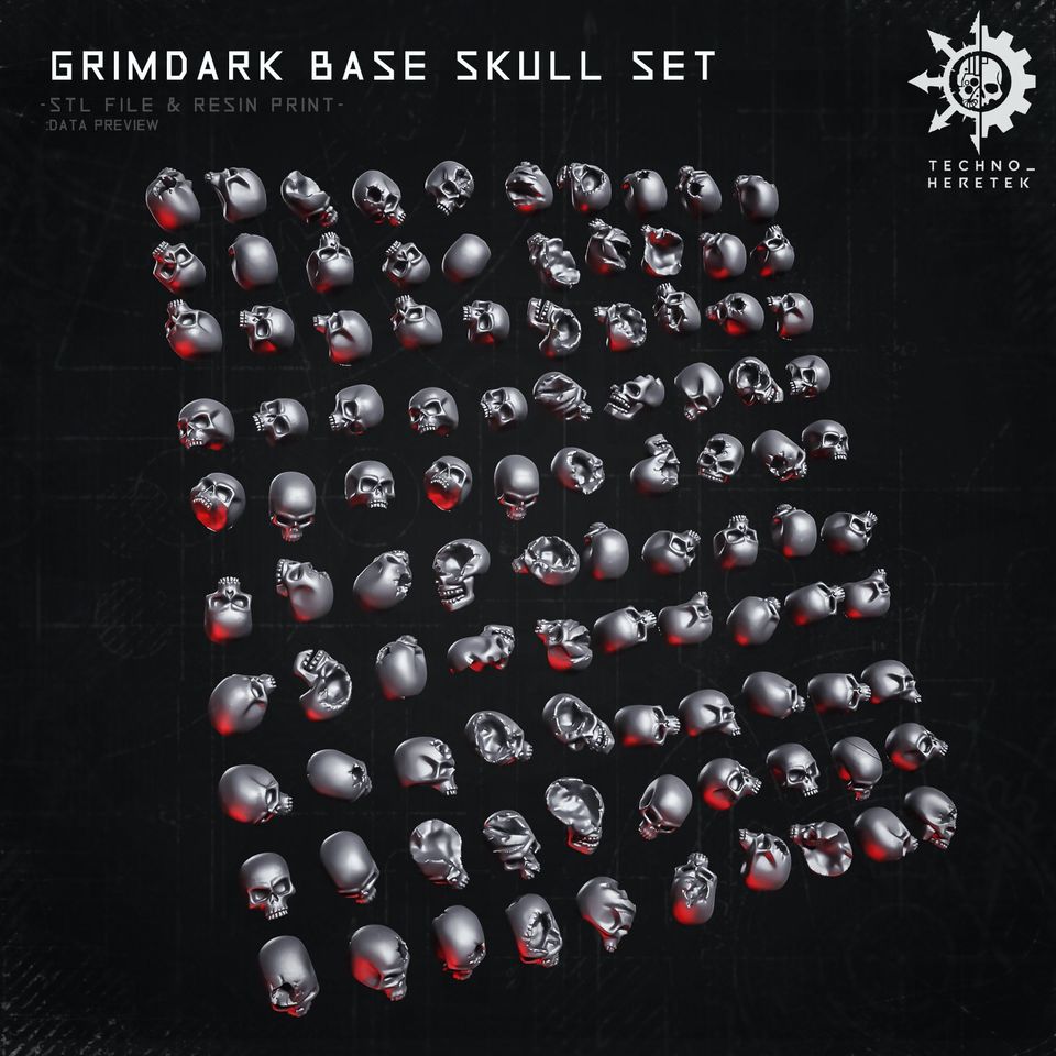 Grimdark Skull Set - Resin 3D Print für Warhammer 40k in Brandenburg an der Havel