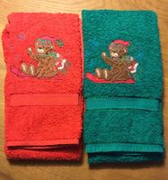 Handtücher Weihnachten rot und grün mit Stickerei Niedersachsen - Rhauderfehn Vorschau
