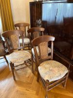 4 Stühle aus Holz mit Stoffpolster Nordrhein-Westfalen - Mettmann Vorschau