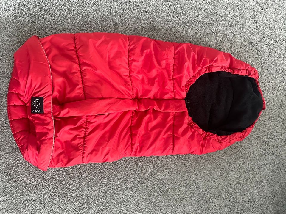 Kaiser Fußsack Kinderwagensack Wintersack 100cm rot Fleece in Groß-Zimmern