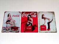 3x Blechschilder 20x30cm Coca Cola Pin Up Bayern - Freilassing Vorschau