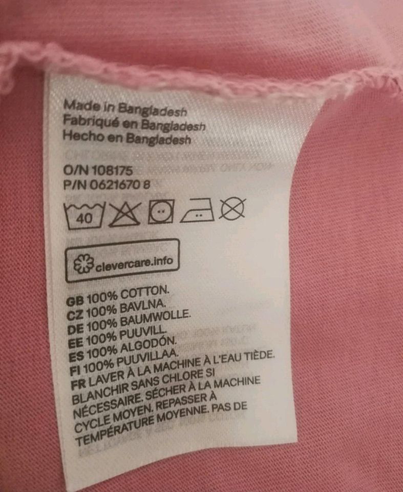 Baby Shirt langarm rosa weiß Kaninchen H&M Größe 92 in Fernwald