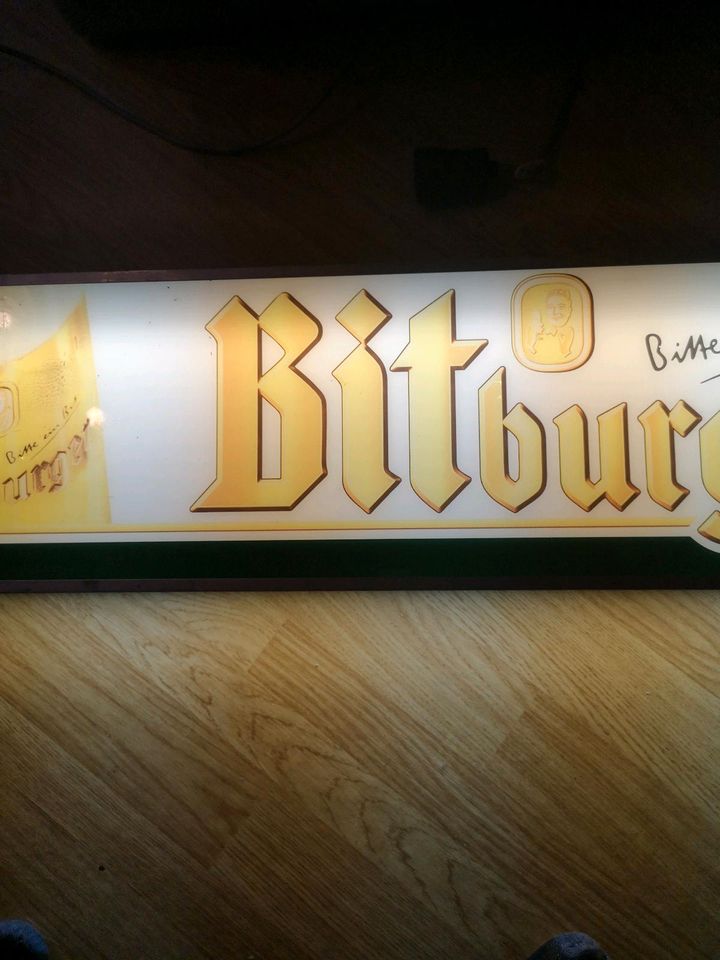 Bitburger Thekenlampe 128 x 26 cm Werbeschild, Leuchte, Lampe in Wittlich