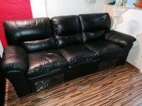 Ledersofa Couch 3+ 2 Sitzer schwarz Liegefunktion Saarland - Beckingen Vorschau