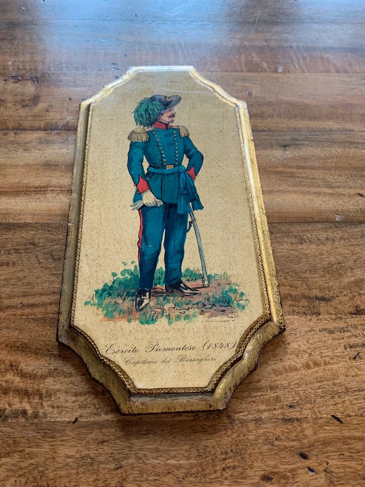 Esercito Piemontese 1848 Capitano Holz Bild Antik Alt in Trittau