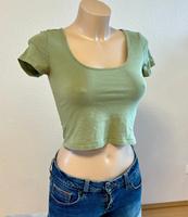 H&M CROP TOP S 36 khaki Grün bauchfrei y2k retro vintage Sommer Baden-Württemberg - Aichtal Vorschau