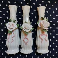 Vase mit Porzellan-Rose *Handarbeit* - 3 Stück vorhanden Sachsen - Halsbrücke Vorschau