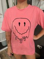 Cooles T-Shirt mit Muster Smiley-Aufdruck in pink / schwarz Bayern - Frensdorf Vorschau