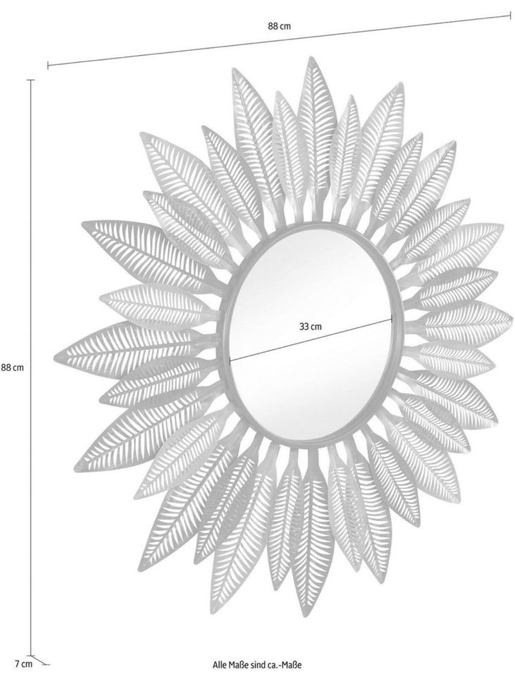 Dekospiegel, Motiv Feder, Metall in Schwäbisch Hall
