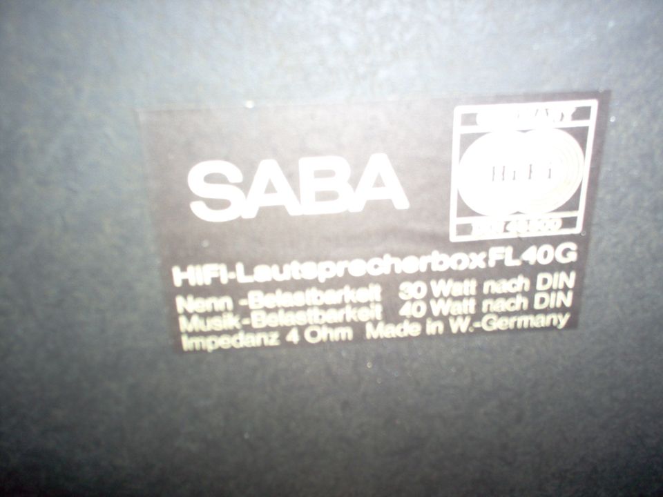 Saba FL 40 G Speaker Boxen Lautsprecher Vintage Antik in Walluf