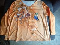 Langarmshirt mit V-Ausschnitt,Polyester,Blumenmuster Thüringen - Kraftsdorf Vorschau