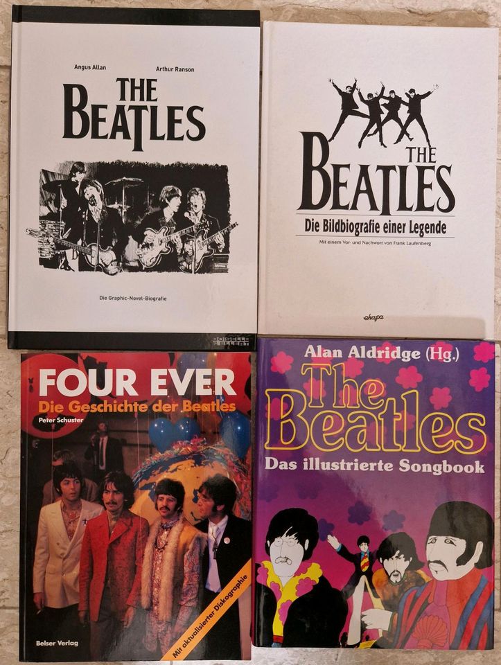 The Beatles Sammlung, Bücher, Tassen, Gläser, Postkarten, Schild in Zellertal