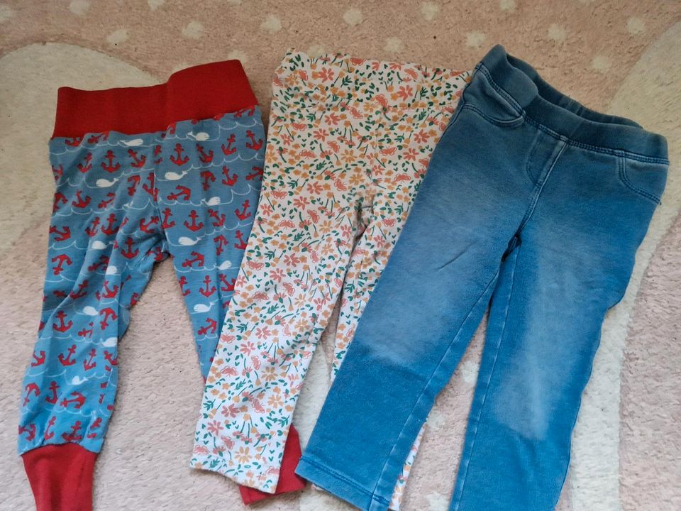 3 lange Hosen Jeans/Blumen/Anker, Gr. 86/92 in Rostock