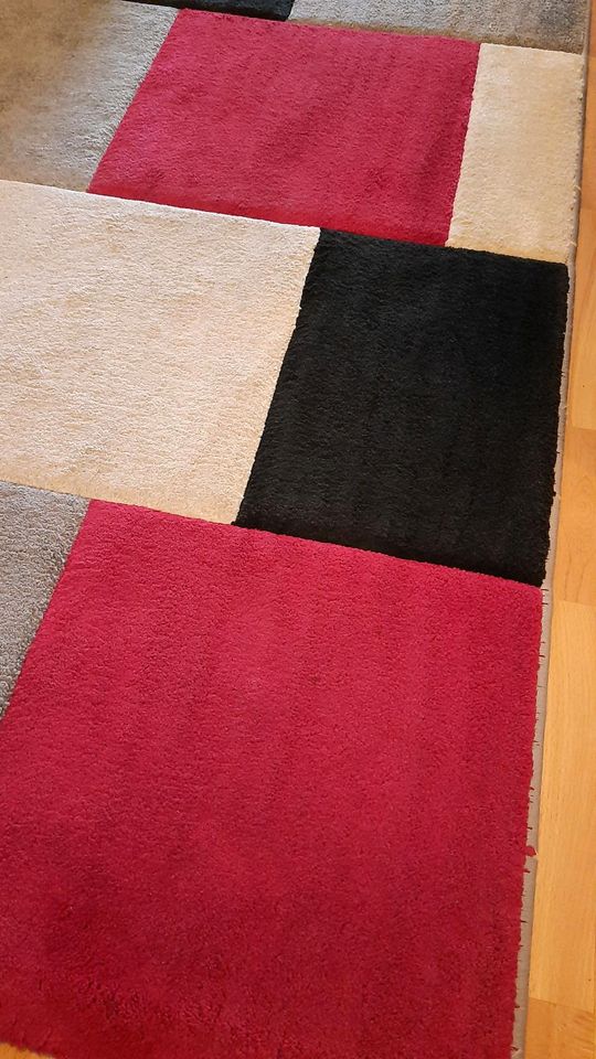 Teppich, Kibek Gelati, 120 x 170 cm, rot /schwarz /weiß /grau in Mönchengladbach