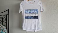 C&A: Noch wie neues, weißes Shirt mit Print, Gr. XS, Bw/Modal Nordrhein-Westfalen - Brilon Vorschau