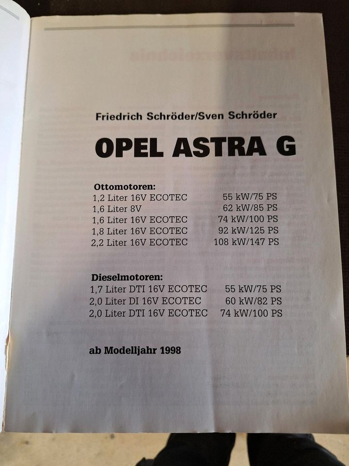⭐️ Reparaturhandbuch Opel Astra G ⭐️ in Lichtenau