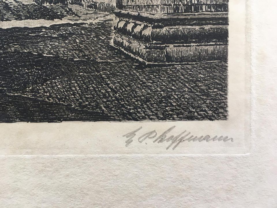 Original Radierung "Rothenburg" von E.P. Hoffmann, signiert in Idstein