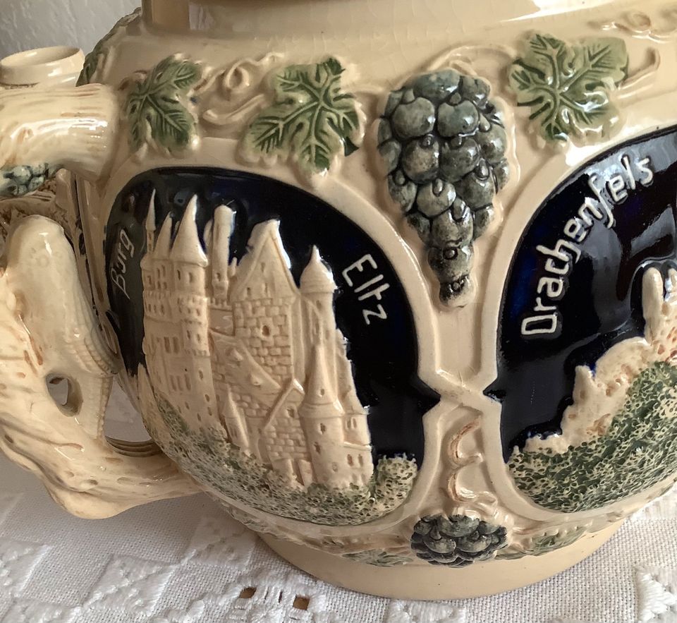 Bowle-Service Bier/Weinbowle 12 Becher Tassen Burgmotive Keramik in Herne