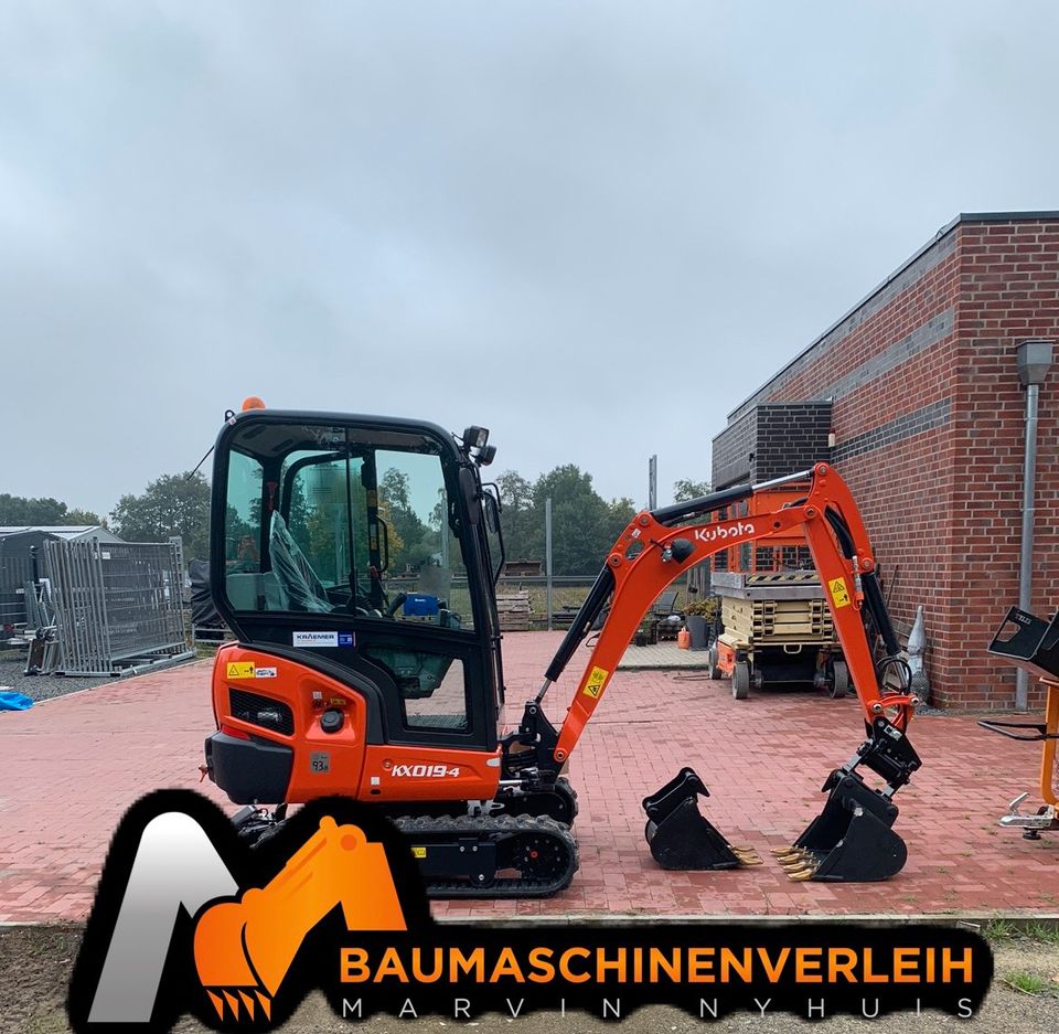 Minibagger | Bagger | Kubota | Powertilt | Mieten | Vermieten in Hörstel