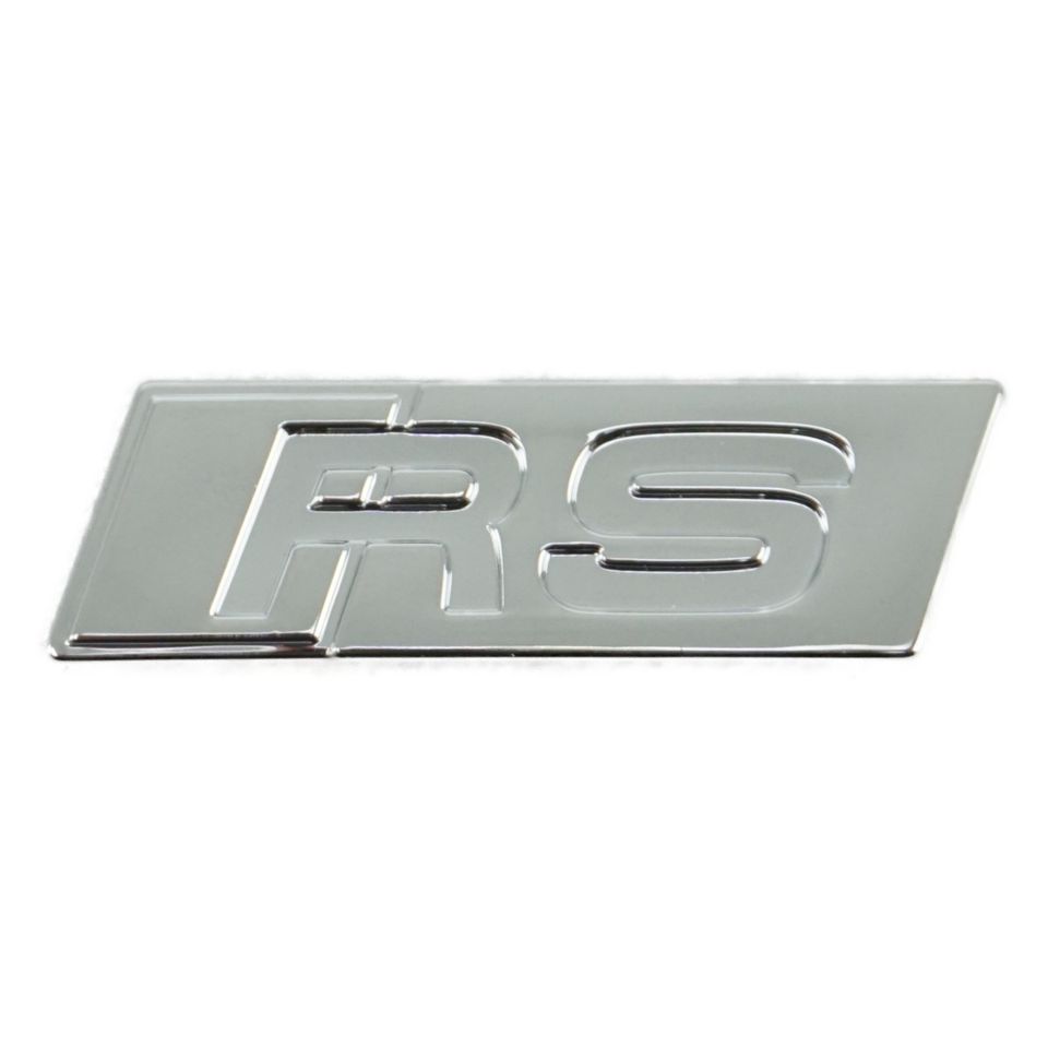 Audi RS Schriftzug Logo Emblem selbstklebend 9x30mm Chrom in Rietberg