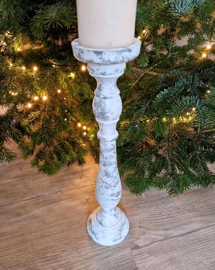 Wunderschöner Kerzenständer weiß/Silber antik Kerzen Deko 47cm in Rostock