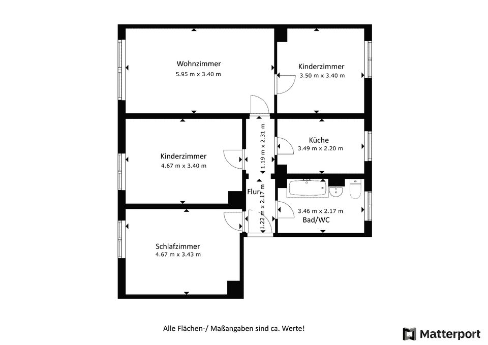 Praktische 4 Zimmerwohnung in ruhiger und dennoch verkehrsgünstiger Lage in Wallhausen (Helme)