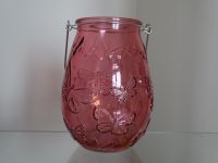 Glas Kerzen Windlicht Rosa Laterne mit Schmetterling Neuware Wiesbaden - Erbenheim Vorschau