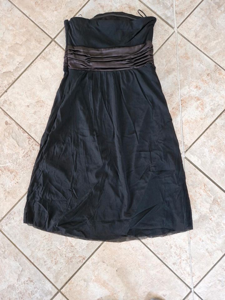 Cocktailkleid trägerlos kurz schwarz Pailletten Esprit Gr. 34/XS in Karlsruhe