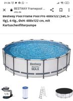 Bestway Steel Pro MAX Frame Pool-Set mit Filterpumpe und Leiter Niedersachsen - Beverstedt Vorschau