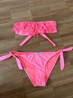 Pimkie Damen Bikini Teenager pink neon rosa Fransen 34 XS Sommer Bayern - Gröbenzell Vorschau