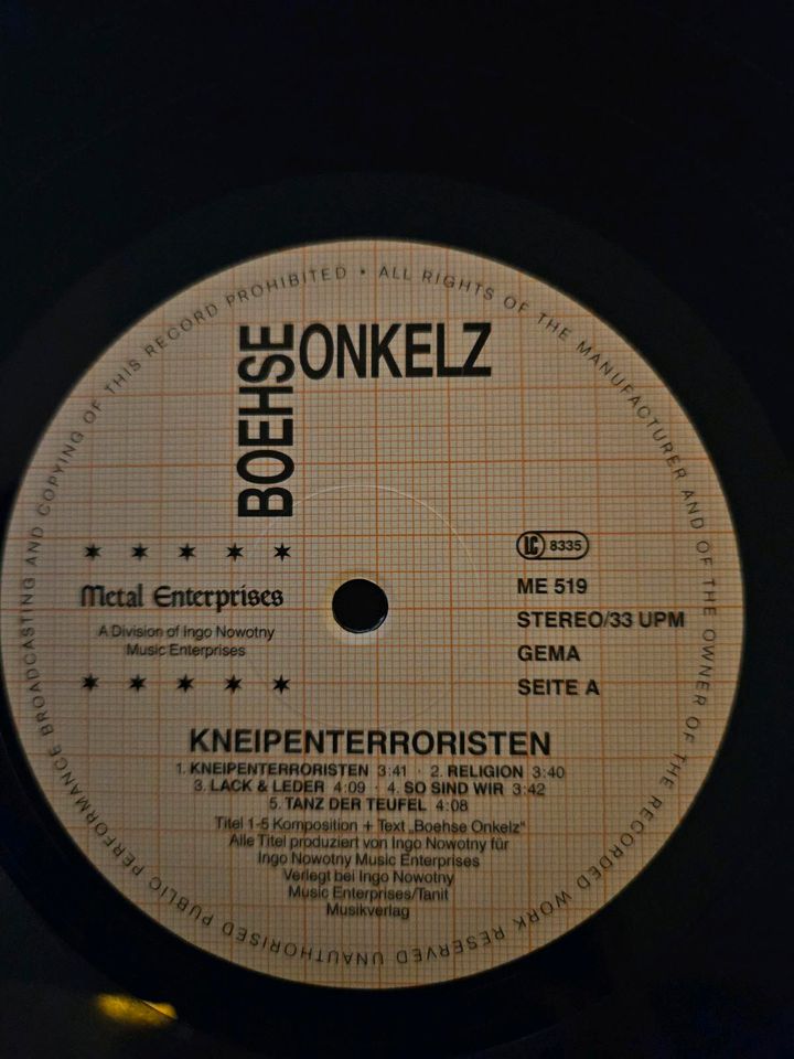 Böhse Onkelz - Kneipenterroristen Vinyl First Press in Landshut