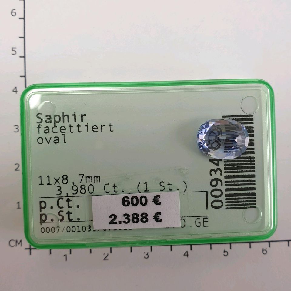 Echter oval fac. Saphir ( 3,98 Carat ) 11 x 8,7 mm / Ceylon in Recklinghausen