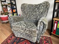 Retro Couchsessel, türkis-silber schimmernd, Blumenmuster Rodenkirchen - Sürth Vorschau