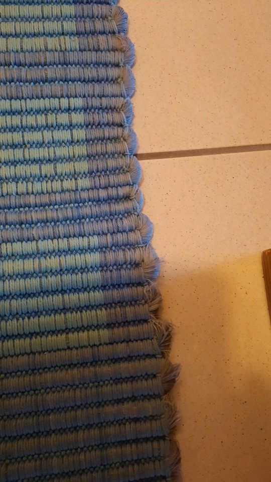 Baumwollteppich,Teppich,blau beige, 1.95x1.40, waschbar in Freinsheim