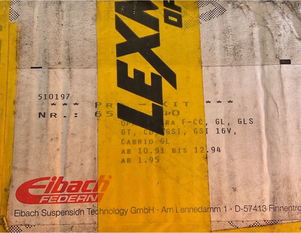 Opel Astra F Eibach Pro Kit 6521.140 NOS Lexmaul 119VB* in Brombachtal