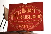 Schild handgemalt Groß Rot Hotel Brebant Paris Vintage Holz Bild Dresden - Äußere Neustadt Vorschau