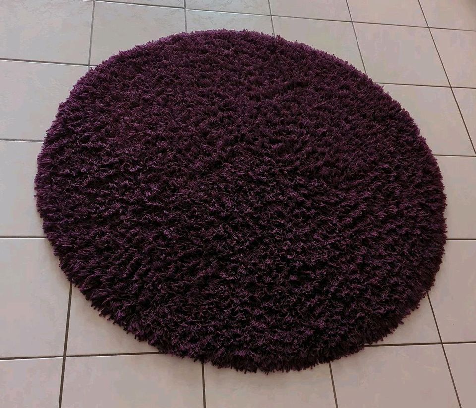 Teppich rund ca. 120 cm Durchmesser Farbe: berry in Dorsten