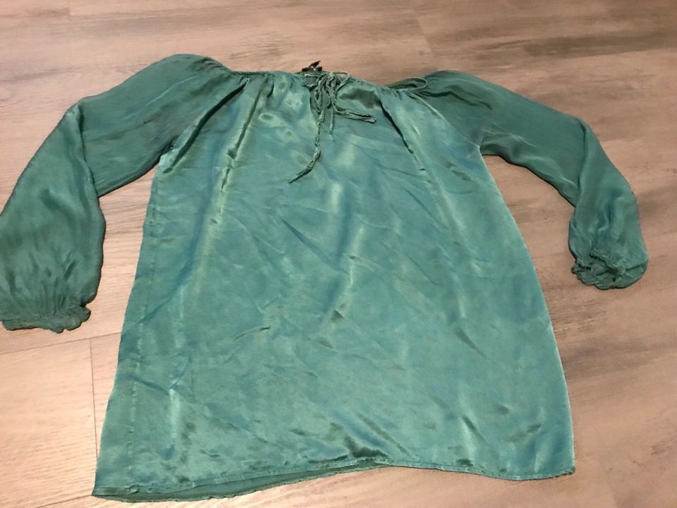 Amy & Ivy Damen Shirt Tunika Gr M / 38 Grün Seide in Edewecht