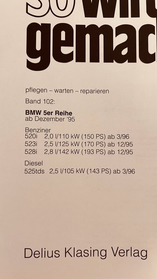 BMW 5er Reihe „So wird‘s gemacht“ Band 102 in Wallersdorf