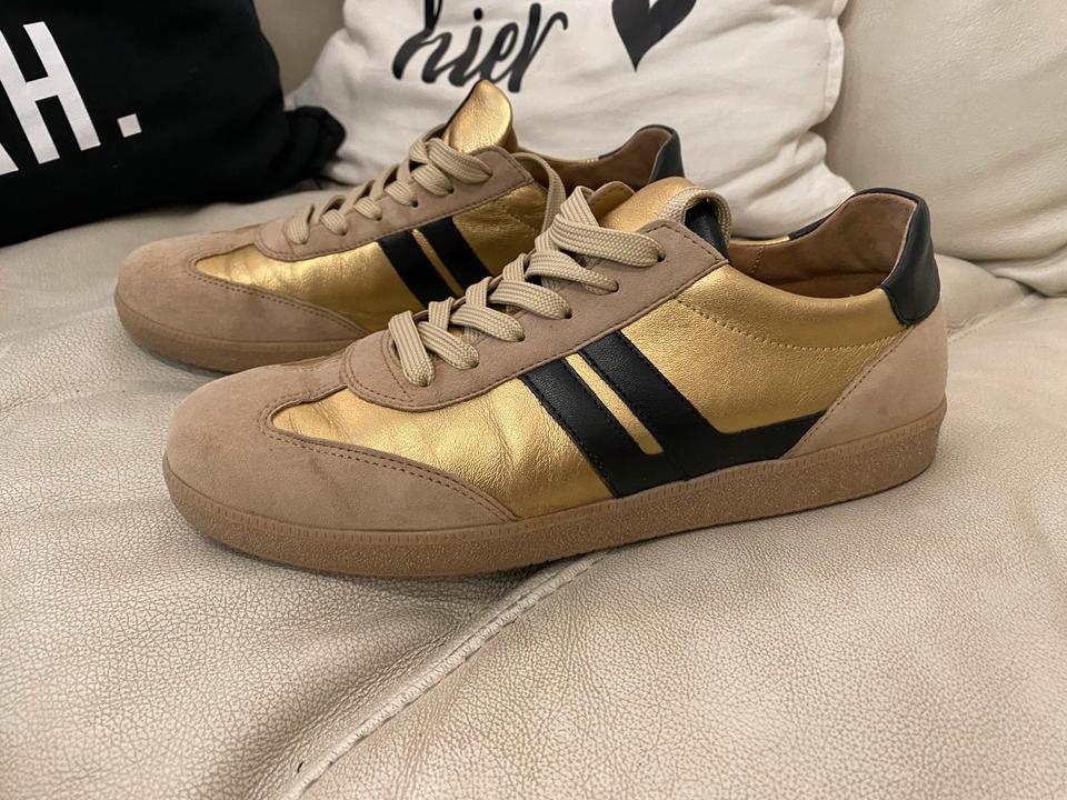 Gabor Damen Sneakers Gold/schwarz/beige aktuelle Kollektion in St. Leon-Rot