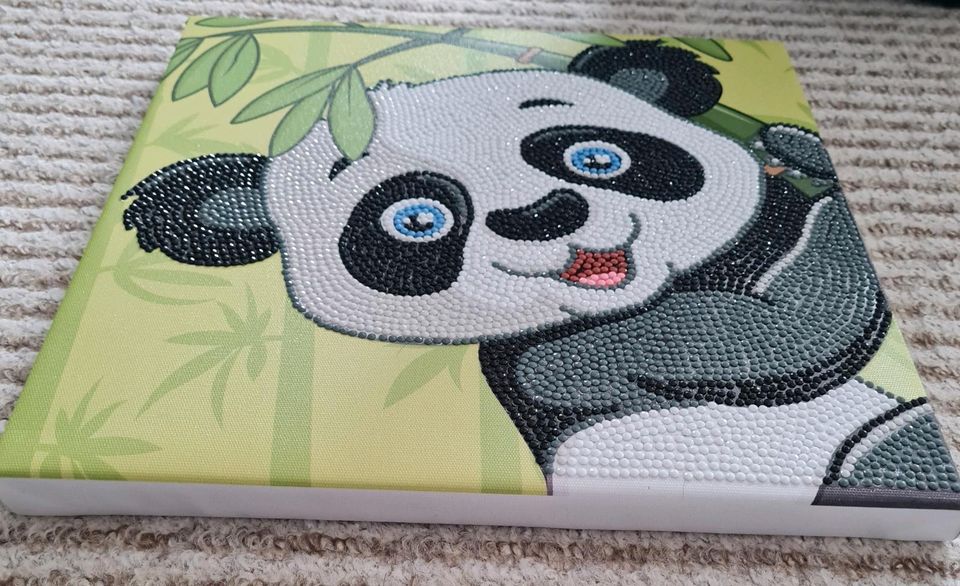 Fertiges Diamond Painting Bild Leinwand Panda Bär Kinderzimmer in Kiel