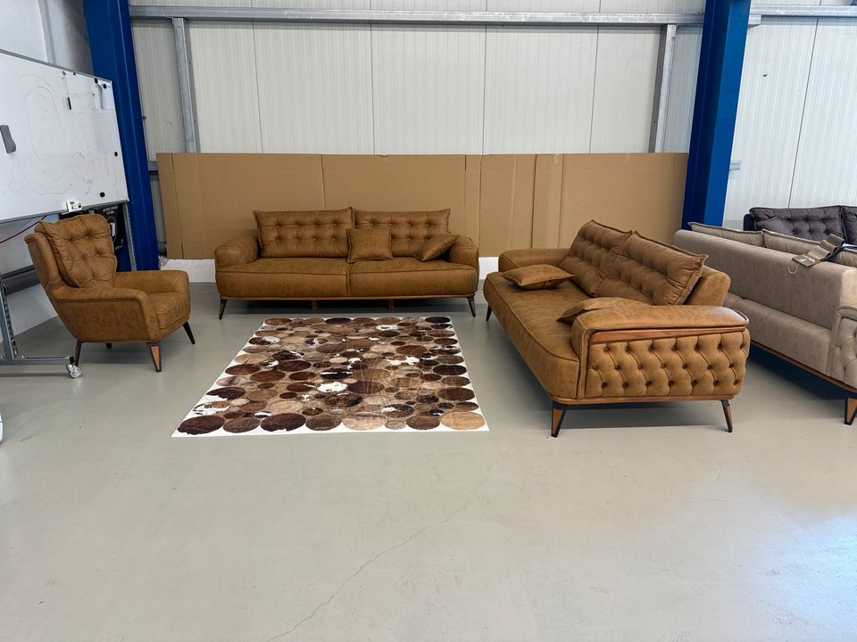 Sonderangebot auf LAGERWARE SOLANGE VORRAT REICHT* (Prizma) Couch Set 3+3+1) Sessel Couch Sofa Relax Sofa Bett Funktion Wohnzimmer Gästezimmer QMLager in Ursensollen