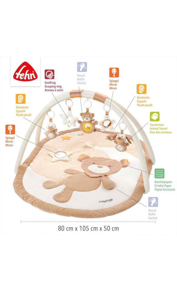 Fehn Teddybär Baby Activity Spielbogen- & Decke fast wie Neu in Georgsmarienhütte